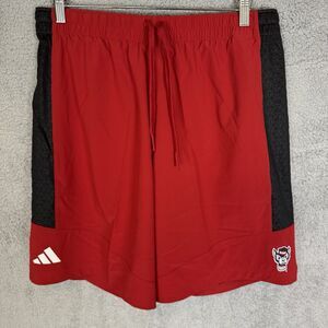 S Adidas Shorts Mens XXL Red NC State Wolfpack Woven 9"‎ Inseam Athletic NWT